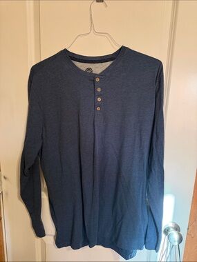 Weatherproof Men's Long-Sleeve Henley in Denim Blue
